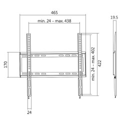 SUPORT de perete LOGILINK, pt 1 TV/monitor plat, diag. max 55 inch, fix, max 35 Kg, "BP0009"