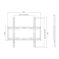 SUPORT de perete LOGILINK, pt 1 TV/monitor plat, diag. max 55 inch, fix, max 40 Kg, "BP0011"