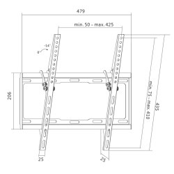 SUPORT de perete LOGILINK, pt 1 TV/monitor plat, diag. max 55 inch, inclinare, max 35 Kg, "BP0012"