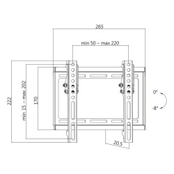 SUPORT de perete LOGILINK, pt 1 TV/monitor plat, diag. max 42 inch, inclinare, max 35 Kg, "BP0035"