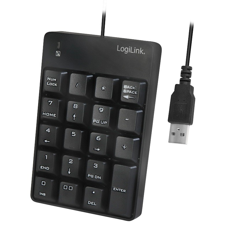 TASTATURA numerica  Logilink, USB, 19 taste, negru, "ID0184" (timbru verde 0.8 lei)