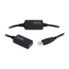 CABLU USB LOGILINK prelungitor, USB 2.0 (T) la USB 2.0 (M), 20m, activ (permite folosirea unui cablu USB lung), negru, "UA0146" 