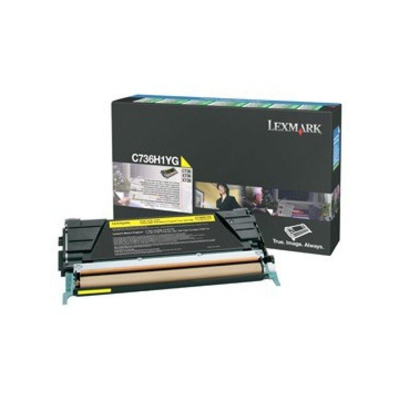 Toner Original Lexmark Yellow, C736H1YG, pentru C736|X736|X738, 1K, (timbru verde 1.2 lei) , "C736H1YG"