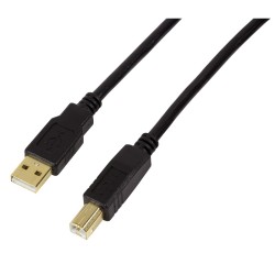 CABLU USB LOGILINK pt. imprimanta, USB 2.0 (T) la USB 2.0 Type-B (T), 15m, black, "UA0265" (timbru verde 0.8 lei)