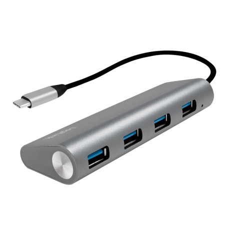 HUB extern LOGILINK, porturi USB: USB 3.0 x 4, conectare prin USB 3.2 Type C, cablu 0.1 m, argintiu, "UA0309" (timbru verde 0.8 