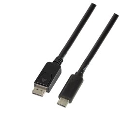 CABLU video LOGILINK, adaptor USB 3.1 Type-C (T) la DisplayPort (T), 1.8m, rezolutie maxima 4K UHD (3840 x 2160) la 60 Hz, negru