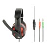 CASTI Gembird, cu fir, utilizare multimedia, microfon pe brat, conectare prin Jack 3.5 mm x 2, negru / rosu, "GHS-03", (timbru v