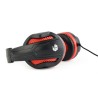 CASTI Gembird, cu fir, utilizare multimedia, microfon pe brat, conectare prin Jack 3.5 mm x 2, negru / rosu, "GHS-03", (timbru v