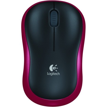MOUSE LOGITECH, "M185", PC sau NB, wireless, 2.4GHz, optic, 1000 dpi, butoane/scroll 3/1, , rosu,45507187 "910-002240" (timbru v