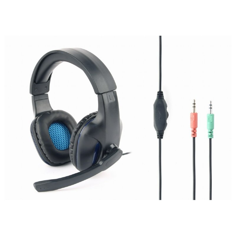 CASTI Gembird, cu fir, utilizare multimedia, microfon pe brat, conectare prin Jack 3.5 mm x 2, negru, "GHS-04", (timbru verde 0.