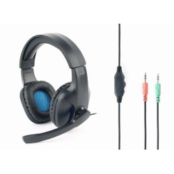 CASTI Gembird, cu fir, utilizare multimedia, microfon pe brat, conectare prin Jack 3.5 mm x 2, negru, "GHS-04", (timbru verde 0.