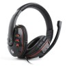 CASTI Gembird, cu fir, utilizare multimedia, microfon pe brat, conectare prin Jack 3.5 mm x 2, negru / rosu, "GHS-402", (timbru 