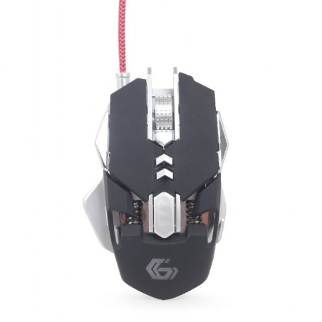 MOUSE GEMBIRD, gaming, cu fir, USB, optic, 4000 dpi, butoane/scroll 7/1, iluminare, butoane programabile, negru / gri, "MUSG-05"