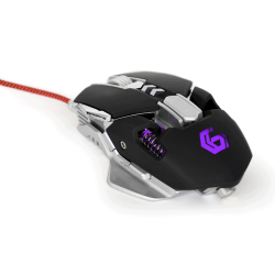 MOUSE GEMBIRD, gaming, cu fir, USB, optic, 4000 dpi, butoane/scroll 7/1, iluminare, butoane programabile, negru / gri, "MUSG-05"
