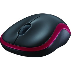 MOUSE LOGITECH, "M185", PC sau NB, wireless, 2.4GHz, optic, 1000 dpi, butoane/scroll 3/1, , rosu,45507187 "910-002240" (timbru v
