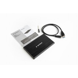 RACK extern pt. HDD/ SSD 2.5", GEMBIRD, interfata S-ATA, interfata PC: USB 3.0, negru, aluminiu, "EE2-U3S-3" (timbru verde 0.8 l