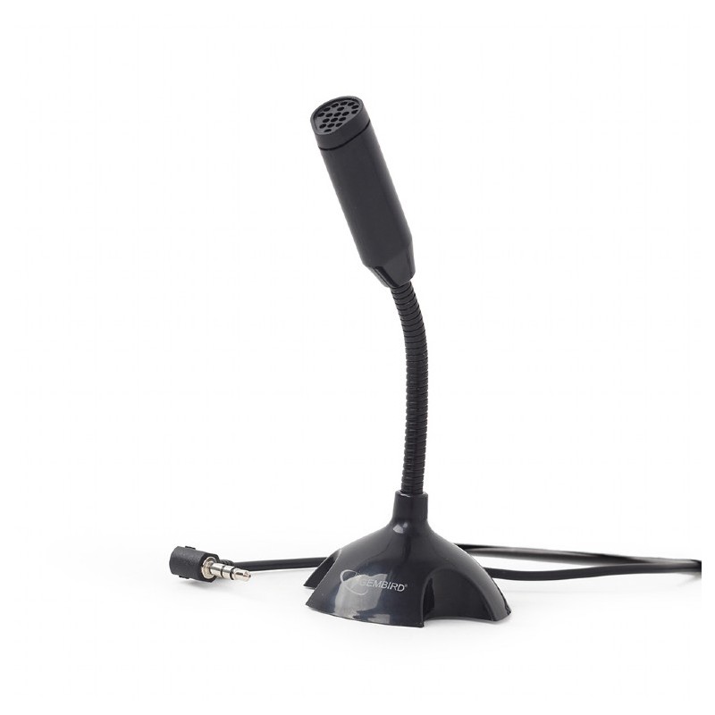 MICROFON GEMBIRD, suport tip "picior", conector Jack 3.5 mm, negru, "MIC-D-02" (timbru verde 0.03 lei)