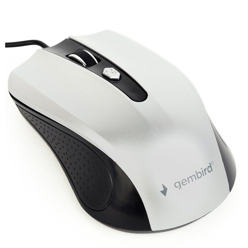MOUSE GEMBIRD, PC sau NB, cu fir, USB, optic, 1200 dpi, butoane/scroll 4/1, , negru / gri, "MUS-4B-01-BS" (timbru verde 0.18 lei