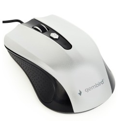 MOUSE GEMBIRD, PC sau NB, cu fir, USB, optic, 1200 dpi, butoane/scroll 4/1, , negru / gri, "MUS-4B-01-BS" (timbru verde 0.18 lei