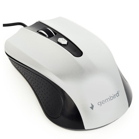 MOUSE GEMBIRD, PC sau NB, cu fir, USB, optic, 1200 dpi, butoane/scroll 4/1, , negru / gri, "MUS-4B-01-BS" (timbru verde 0.18 lei
