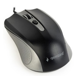 MOUSE GEMBIRD, PC sau NB, cu fir, USB, optic, 1200 dpi, butoane/scroll 4/1, , negru / gri, "MUS-4B-01-GB" (timbru verde 0.18 lei