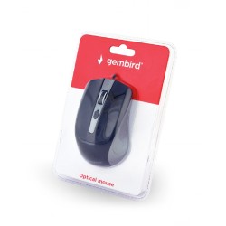 MOUSE GEMBIRD, PC sau NB, cu fir, USB, optic, 1200 dpi, butoane/scroll 4/1, , negru / gri, "MUS-4B-01-GB" (timbru verde 0.18 lei