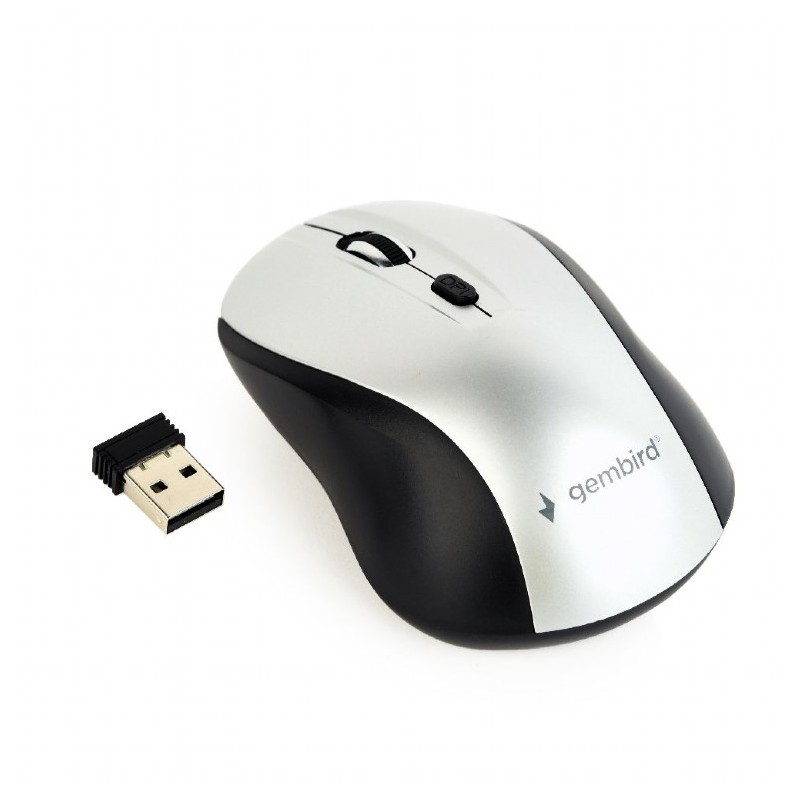 MOUSE GEMBIRD, PC sau NB, wireless, 2.4GHz, optic, 1600 dpi, butoane/scroll 4/1, , negru / gri, "MUSW-4B-02-BS" (timbru verde 0.