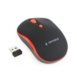 MOUSE GEMBIRD, PC sau NB, wireless, 2.4GHz, optic, 1600 dpi, butoane/scroll 4/1, , negru / rosu, "MUSW-4B-03-R" (timbru verde 0.