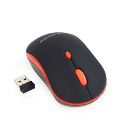 MOUSE GEMBIRD, PC sau NB, wireless, 2.4GHz, optic, 1600 dpi, butoane/scroll 4/1, , negru / rosu, "MUSW-4B-03-R" (timbru verde 0.