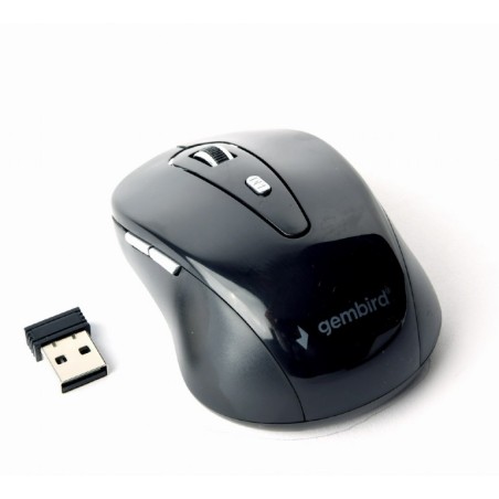 MOUSE GEMBIRD, PC sau NB, wireless, 2.4GHz, optic, 1600 dpi, butoane/scroll 6/1, , negru, "MUSW-6B-01" (timbru verde 0.18 lei)