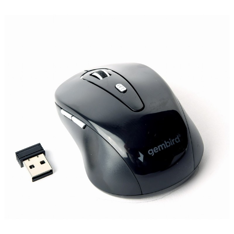 MOUSE GEMBIRD, PC sau NB, wireless, 2.4GHz, optic, 1600 dpi, butoane/scroll 6/1, , negru, "MUSW-6B-01" (timbru verde 0.18 lei)