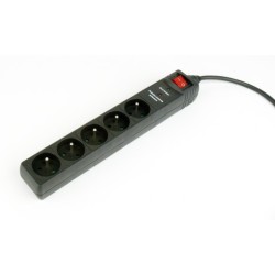PRELUNGITOR GEMBIRD, French socket x 5, conectare prin Schuko (T), cablu 1.5 m, 16 A, protectie supratensiune, protectie copii, 