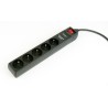 PRELUNGITOR GEMBIRD, French socket x 5, conectare prin Schuko (T), cablu 1.5 m, 16 A, protectie supratensiune, protectie copii, 