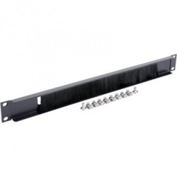 PANOU intrare cabluri GEMBIRD, tip masca orizontala cu perii, 19 inch, 1U, gri, "19A-BRUSH-02"