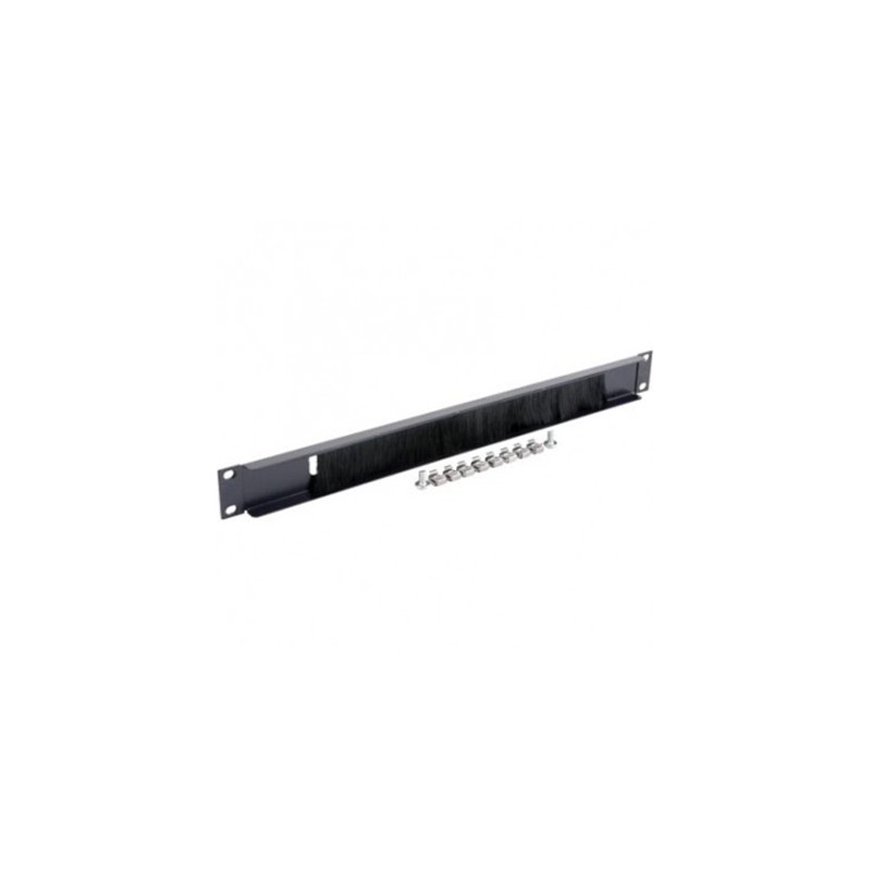 PANOU intrare cabluri GEMBIRD, tip masca orizontala cu perii, 19 inch, 1U, gri, "19A-BRUSH-02"