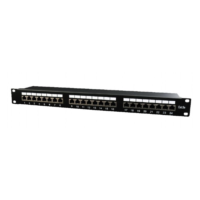 PATCH PANEL GEMBIRD 24 porturi, Cat5e, 1U pentru rack 19", black, "NPP-C524-002"