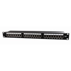 PATCH PANEL GEMBIRD 24 porturi, Cat6, 1U pentru rack 19", black, "NPP-C624-002"