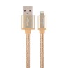 CABLU alimentare si date GEMBIRD, pt. smartphone, USB 2.0 (T) la Lightning (T), 1.8m, premium, conectori auriti, cablu cu implet