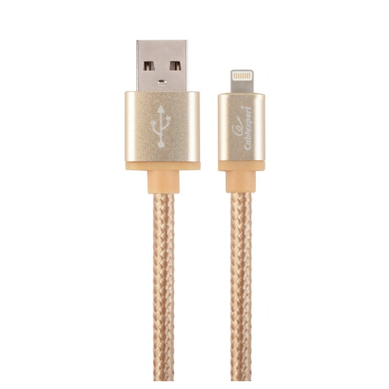 CABLU alimentare si date GEMBIRD, pt. smartphone, USB 2.0 (T) la Lightning (T), 1.8m, premium, conectori auriti, cablu cu implet