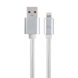 CABLU alimentare si date GEMBIRD, pt. smartphone, USB 2.0 (T) la Lightning (T), 1.8m, premium, conectori auriti, cablu cu implet