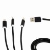 CABLU alimentare si date GEMBIRD, USB 2.0(T) la Lightning(T)+Micro-USB 2.0(T)+USB 2.0 Type-C(T),1m,impletit,incarcare simultana 