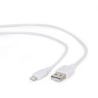 CABLU alimentare si date GEMBIRD, pt. smartphone, USB 2.0 (T) la Lightning (T), 1m, alb, "CC-USB2-AMLM-W-1M" (timbru verde 0.08 