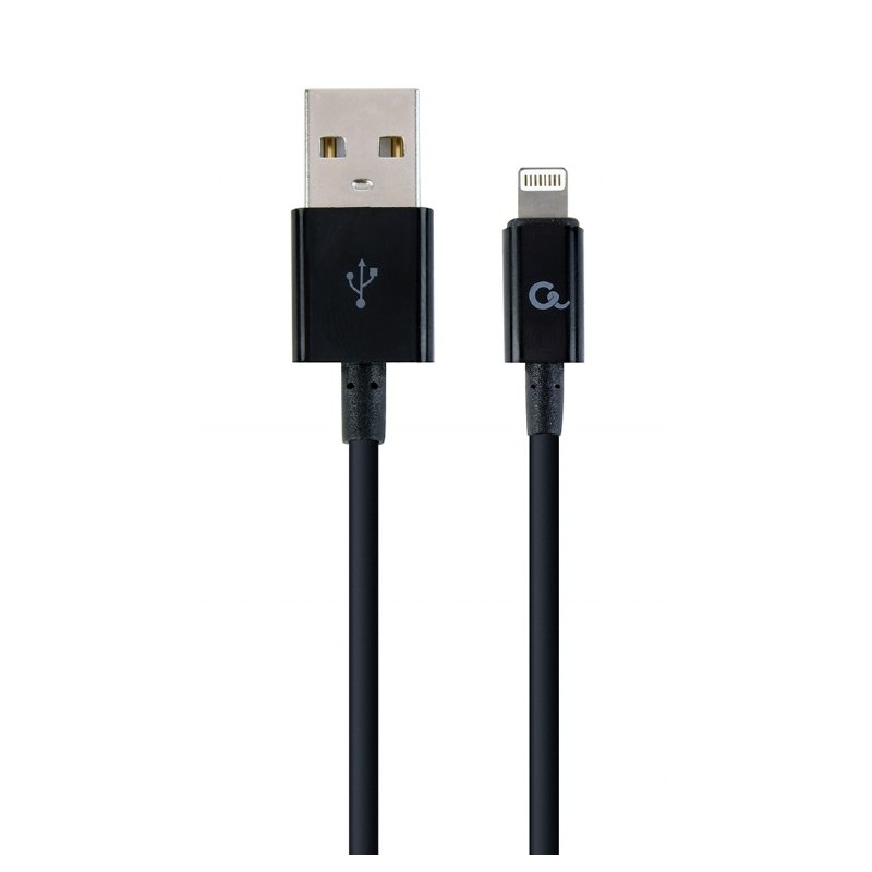 CABLU alimentare si date GEMBIRD, pt. smartphone, USB 2.0 (T) la Lightning (T), 1m, black, "CC-USB2P-AMLM-1M" (timbru verde 0.08
