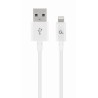 CABLU alimentare si date GEMBIRD, pt. smartphone, USB 2.0 (T) la Lightning (T), 1m, alb, "CC-USB2P-AMLM-1M-W" (timbru verde 0.08
