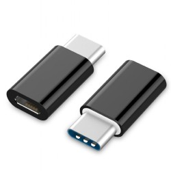 ADAPTOR GEMBIRD, pt. smartphone, USB 2.0, USB Type-C (T) la Micro-USB (M), negru, "A-USB2-CMmF-01" (timbru verde 0.08 lei)