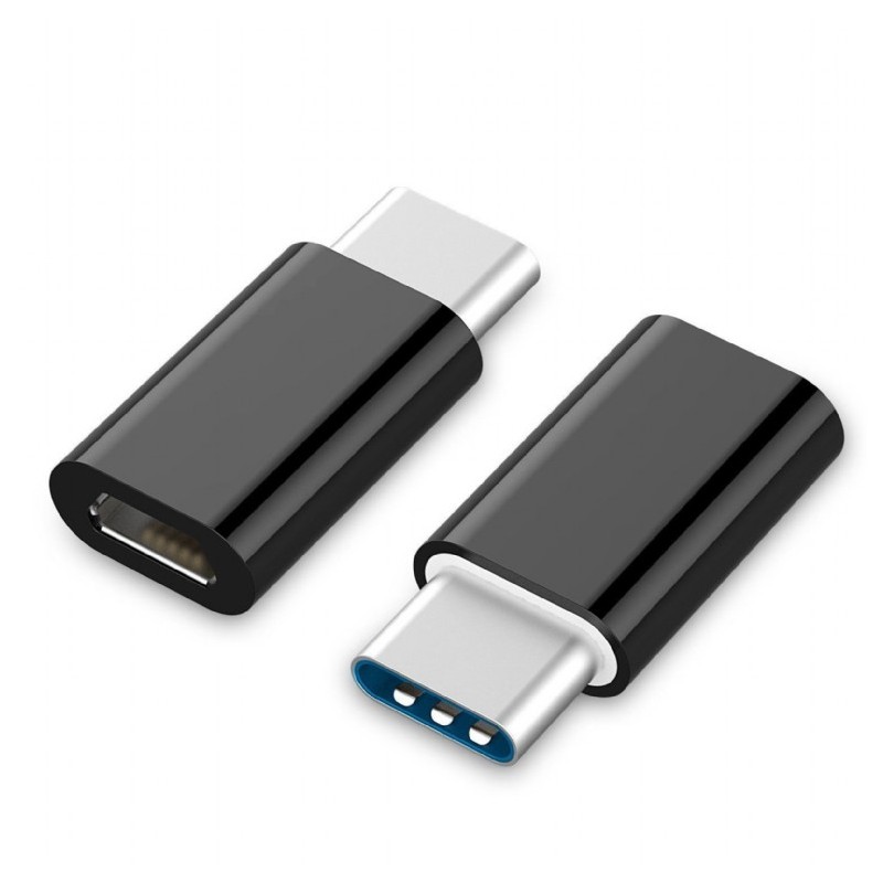 ADAPTOR GEMBIRD, pt. smartphone, USB 2.0, USB Type-C (T) la Micro-USB (M), negru, "A-USB2-CMmF-01" (timbru verde 0.08 lei)