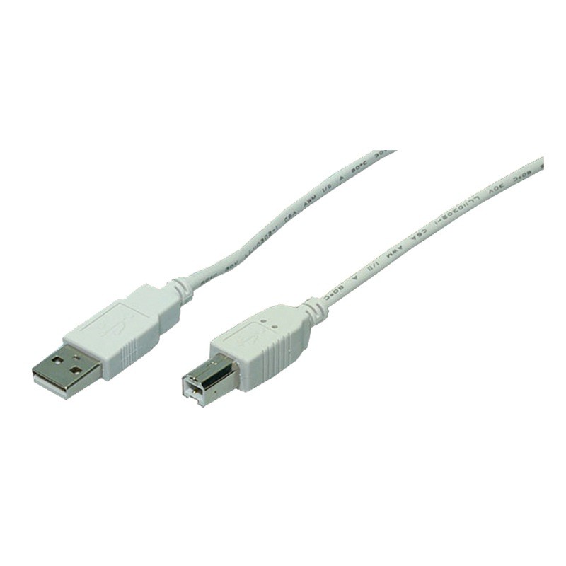 CABLU USB LOGILINK pt. imprimanta, USB 2.0 (T) la USB 2.0 Type-B (T), 2m, gri, "CU0007" (timbru verde 0.08 lei)