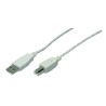 CABLU USB LOGILINK pt. imprimanta, USB 2.0 (T) la USB 2.0 Type-B (T), 2m, gri, "CU0007" (timbru verde 0.08 lei)