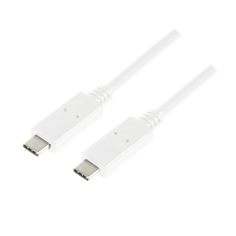 CABLU alimentare si date LOGILINK, pt. smartphone, USB 3.2, USB Type-C (T) la USB Type-C (T), 0.5m, alb, "CU0130" (timbru verde 