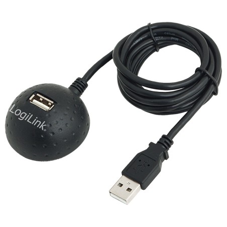 CABLU USB LOGILINK prelungitor, USB 2.0 (T) la USB 2.0 (M), 1.5m, format Docking Station pt. mufa mama, negru, "CU0013B" (timbru